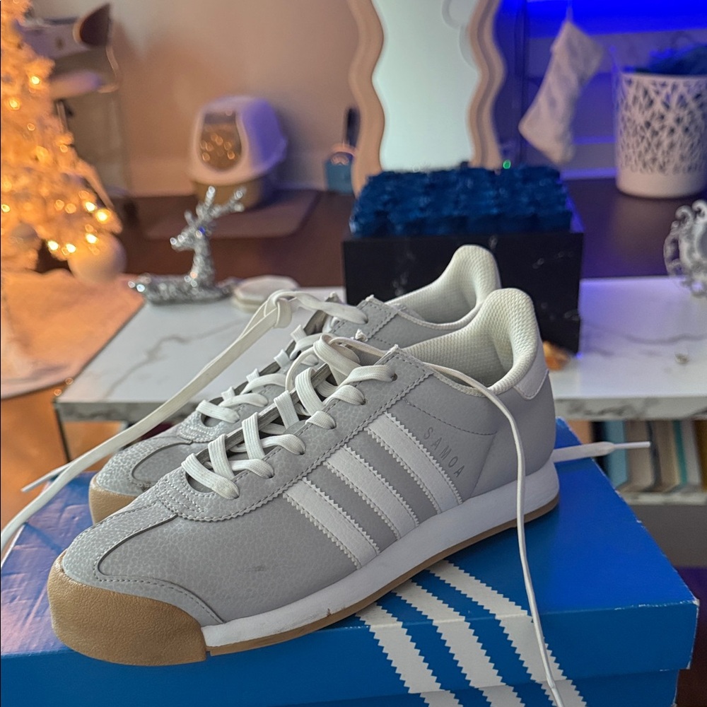 Adidas Light Gray and White Men's Sneakers
